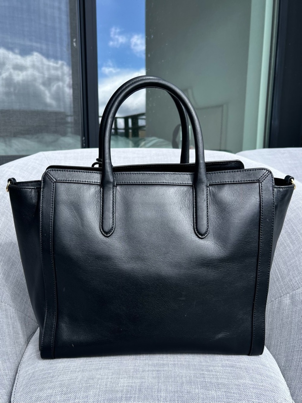 Ralph Lauren Leather Large Tyler Tote Black - Picture 2 of 12